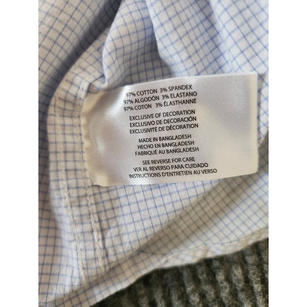 Banana Republic Mens XXL Slim Fit Checked Cotton-Blend Long Sleeve Button Up - Picture 7 of 8